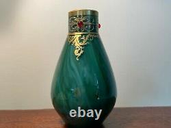 Rare Early Loetz Marmoriertes Malachite Green Vase