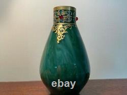 Rare Early Loetz Marmoriertes Malachite Green Vase