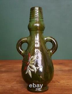 Rare Elton Ware Clevedon Drip Glase Art Pottery Vase Sir Edmund Elton c. 1900