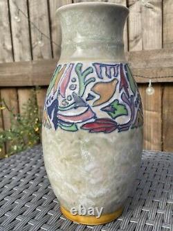 Rare Harry Simeon Signed and decorated Doulton Lambeth Abstract Vase Mint c1920