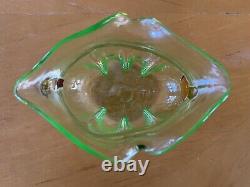 Rare Kralik Bohemian Uranium Glass Vase Art Nouveau Vaseline Glass c1925 Mint