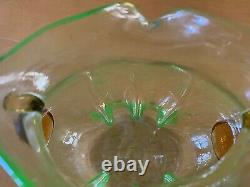 Rare Kralik Bohemian Uranium Glass Vase Art Nouveau Vaseline Glass c1925 Mint