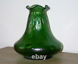 Rare Loetz Glass Rusticana Crete, Bohemian Czech Glass C1900 Iridescent Glass