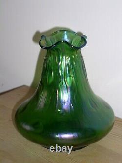 Rare Loetz Glass Rusticana Crete, Bohemian Czech Glass C1900 Iridescent Glass