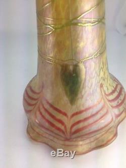 Rare Loetz Pallme-Konig Art Nouveau Phanomen Green Leaf Glass Art Shade