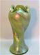 Rare Rindskopf Art Nouveau Art Glass Vase Chartreuse C. 1900 Bohemian Antique