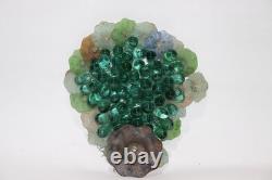 Rare Vintage Art Nouveau Glass Grapes Murano Lamb Chandelier