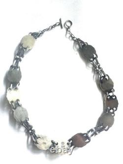 Rare Vintage Georg Jensen Art Nouveau Amazonite + Sterling Silver Necklace # 1