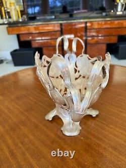 Rare WMF 1906 Art Nouveau Jugendstil Arts & Craft Fairy Vase With Green Glass