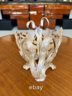 Rare WMF 1906 Art Nouveau Jugendstil Arts & Craft Fairy Vase With Green Glass
