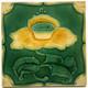 Reclaimed Art Nouveau Fireplace Majolica Tile Green Floral Design Marsden C1903