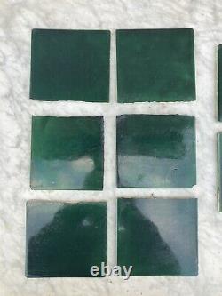 Reclaimed Minton Green Victorian Majolica Tiles Fire Surround Hearth