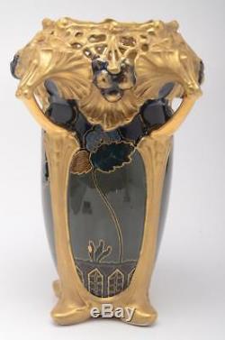 Reduced! Rare Piece Ernst Wahliss Art Nouveau Amphora Vase, Circa 1880-1910
