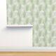 Removable Water-activated Wallpaper Art Nouveau Green Floral Retro Sage Jade