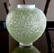 Rene Lalique 1920 Frosted Gui Vase With Light Lime Green Patina. 6 3/4. Vg