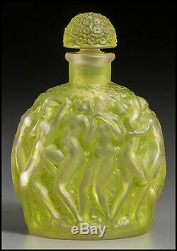 Rene Lalique RARE Habanito Molinard Glass Perfume Bottle Paris Art Antique Nude