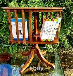 Revolving Mahogany Bookcase With Green Leather Top