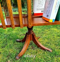 Revolving Mahogany Bookcase With Green Leather Top