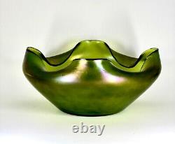 Rindskopf Art Nouveau Iridescent Creta Glatt Bowl/Vase Bohemia Czech