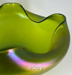 Rindskopf Art Nouveau Iridescent Creta Glatt Bowl/Vase Bohemia Czech