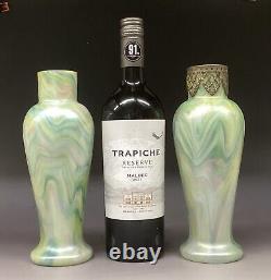 Rindskopf Marbled Glass Vases a Pair Iridescent Bohemian Glass Art Nouveau