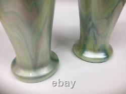 Rindskopf Marbled Glass Vases a Pair Iridescent Bohemian Glass Art Nouveau