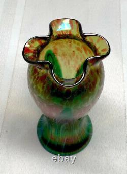 Rindskopf, Quadrefoil Flower Form, Pulled Feathering, Oil Spots, Very Nice Vase