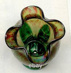 Rindskopf, Quadrefoil Flower Form, Pulled Feathering, Oil Spots, Very Nice Vase