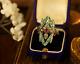 Ring Vermeil Silver 925 Adjustable Art Nouveau Dragonfly Enamel Green Cz Red