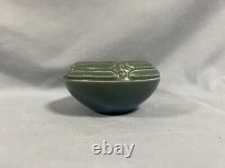 Rookwood 1920 Antique Art Pottery Bowl Blue-Green Glaze with Embossed Band 2127