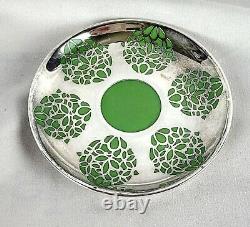 Rosenthal sterling silver overlay green porcelain demitasse cup saucer porcelain