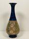 Royal Doulton Blue Green Victorian Pottery Art Nouveau Vase Antique 1880s Rare