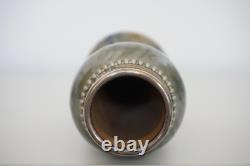Royal Doulton Lambeth Art Nouveau Vase Silver Rim c. 1916-1917