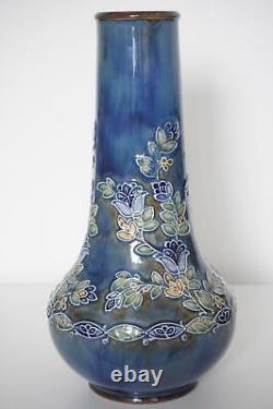 Royal Doulton Lambeth Large Floral Vase Art nouveau Jane Hurst c. 1905
