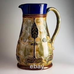 Royal Doulton Lambeth Stoneware Art Nouveau Jug Relief Decoration 7.5 c1899
