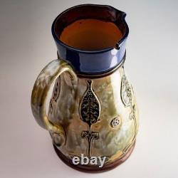 Royal Doulton Lambeth Stoneware Art Nouveau Jug Relief Decoration 7.5 c1899