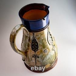 Royal Doulton Lambeth Stoneware Art Nouveau Jug Relief Decoration 7.5 c1899