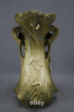 Royal Dux Amphora Style Cherries & Blossoms Art Nouveau Vase Circa 1904-1918