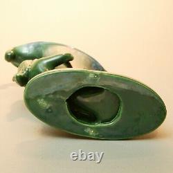 Royal Haeger vintage cornucopia green hugging female Art Nouveau nymph VASE tag