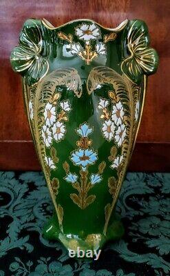 Royal Vienna Style Hand designed & made enameled, 22K gold gilded Porcelain Vase