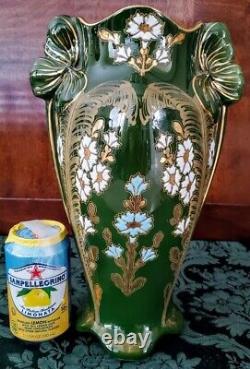 Royal Vienna Style Hand designed & made enameled, 22K gold gilded Porcelain Vase