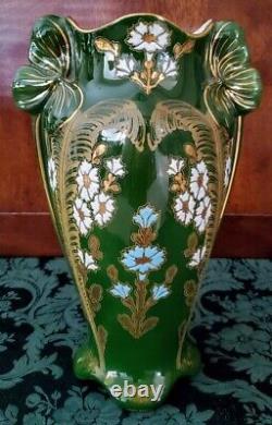 Royal Vienna Style Hand designed & made enameled, 22K gold gilded Porcelain Vase