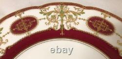 Royal Worcester England Antique Art Nouveau White With Red Gold & Green Z. 1103