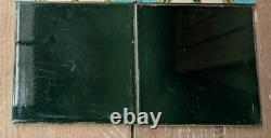 SET OF 10 RECLAIMED FIRE TILES ART NOUVEAU AND GREEN TILES Ref M2250