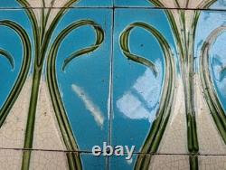 SET OF 10 RECLAIMED FIRE TILES ART NOUVEAU AND GREEN TILES Ref M2250