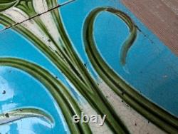 SET OF 10 RECLAIMED FIRE TILES ART NOUVEAU AND GREEN TILES Ref M2250