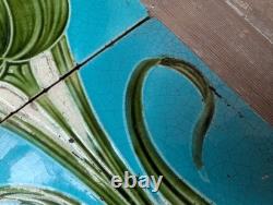SET OF 10 RECLAIMED FIRE TILES ART NOUVEAU AND GREEN TILES Ref M2250