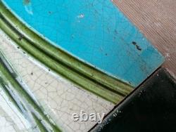 SET OF 10 RECLAIMED FIRE TILES ART NOUVEAU AND GREEN TILES Ref M2250