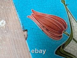 SET OF 10 RECLAIMED FIRE TILES ART NOUVEAU AND GREEN TILES Ref M2250