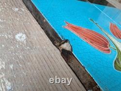 SET OF 10 RECLAIMED FIRE TILES ART NOUVEAU AND GREEN TILES Ref M2250